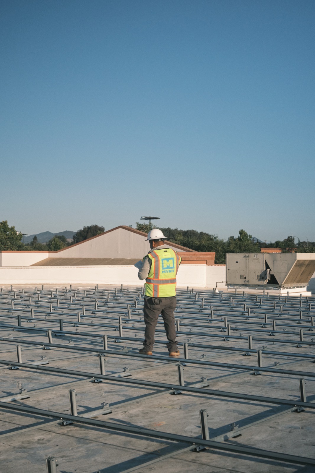 Detail of solar construction work by MYNT crews