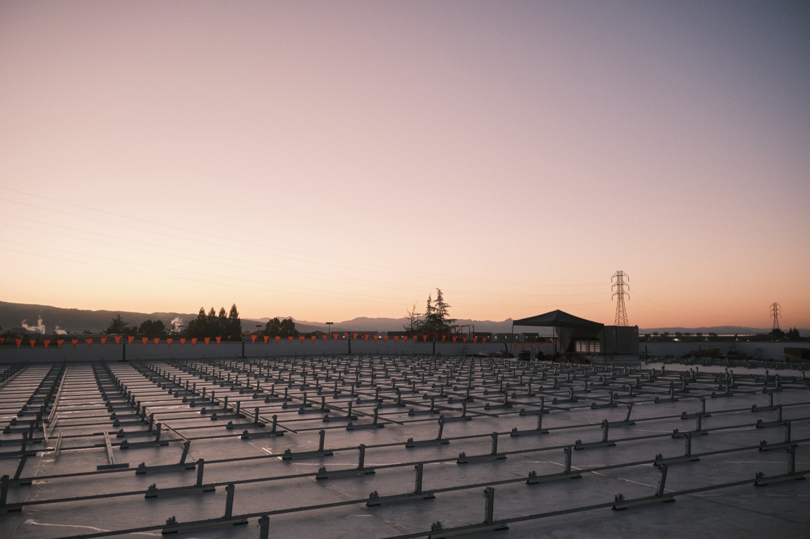 MYNT crew setting racking on a California solar project